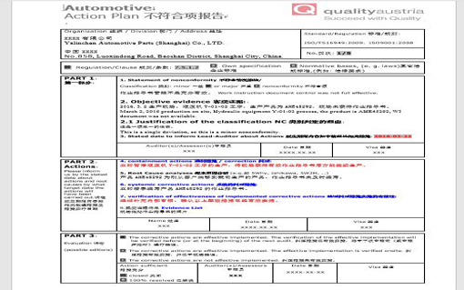 不符合项整改报告检查